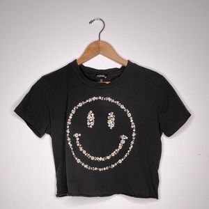 Dry Goods “Originality” Smiley Face Flowers Graphic Tee